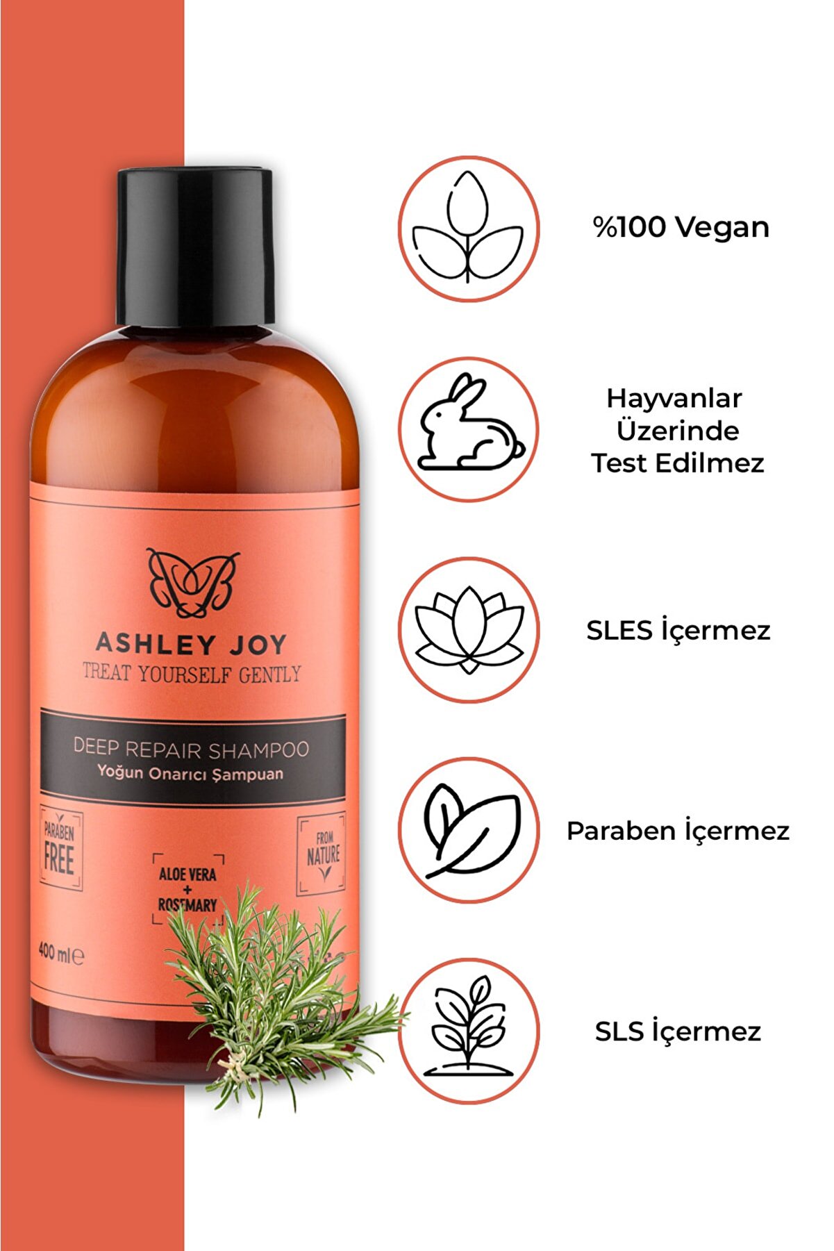 شامپو ترمیم کننده با حجم 400 میل اشلی جوی Ashley Joy