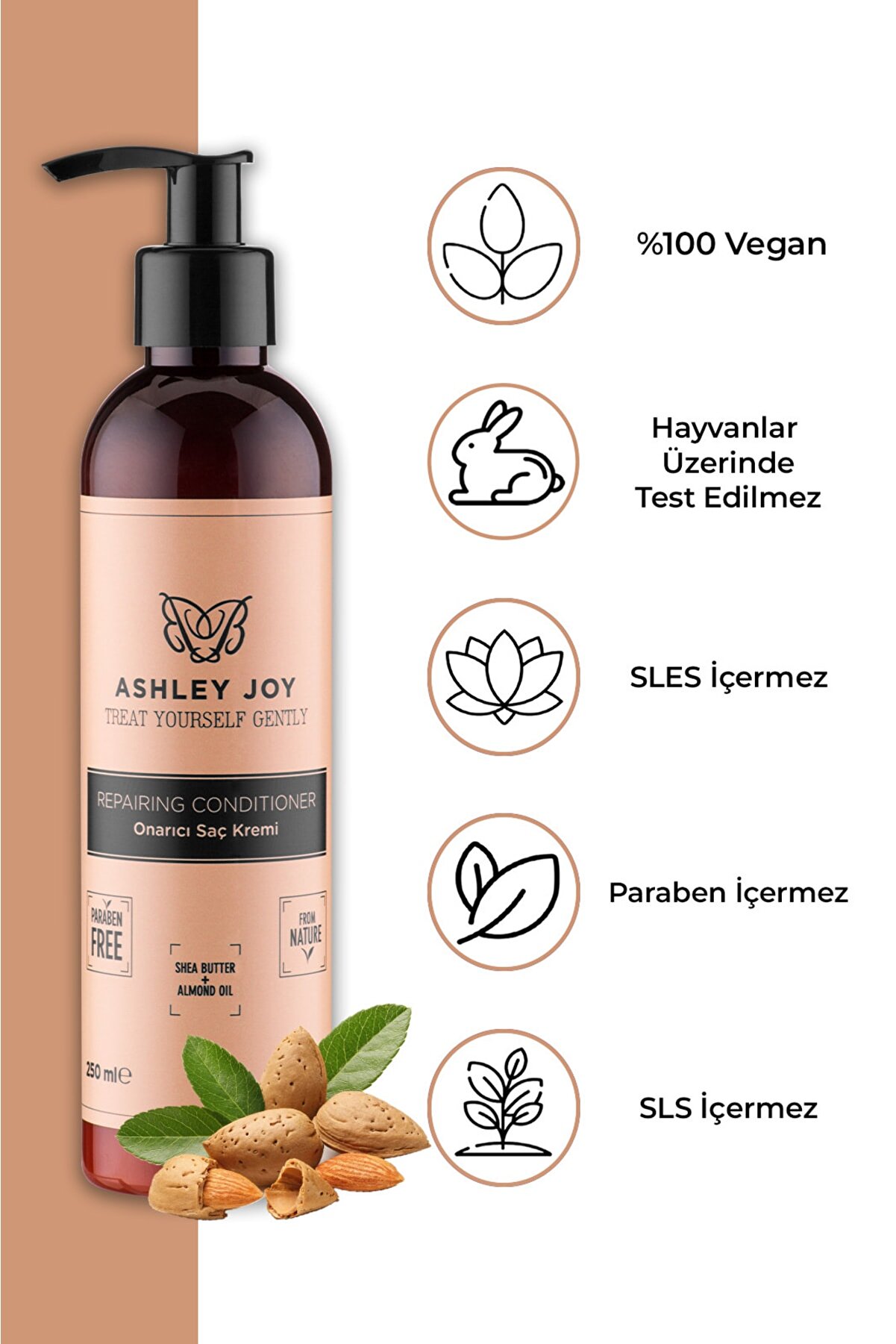 ماسک نرم کننده و  ترمیم کننده مو با آبکشی با حجم 250 میل اشلی جوی Ashley Joy
