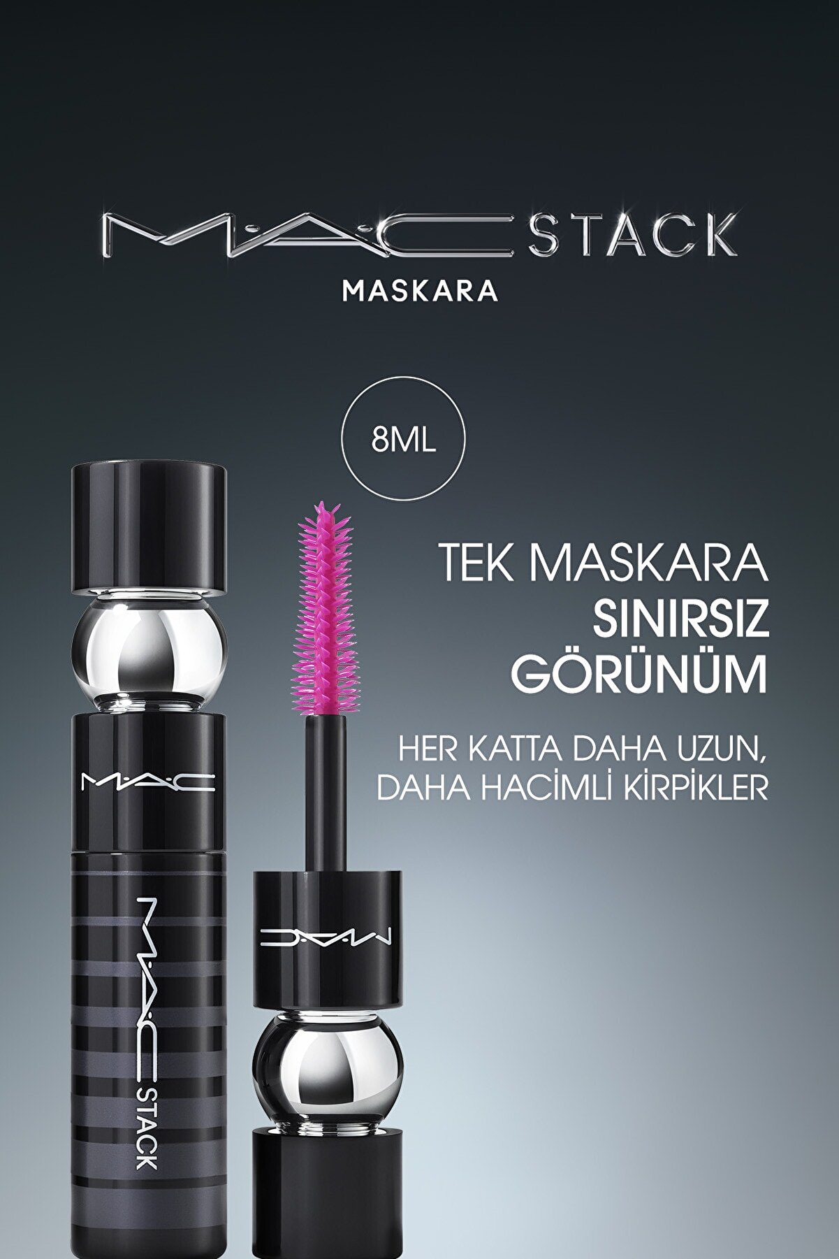 ریمل مگا براش استک stack Maskara مینی سایز  حجم 8 میل مک MAC