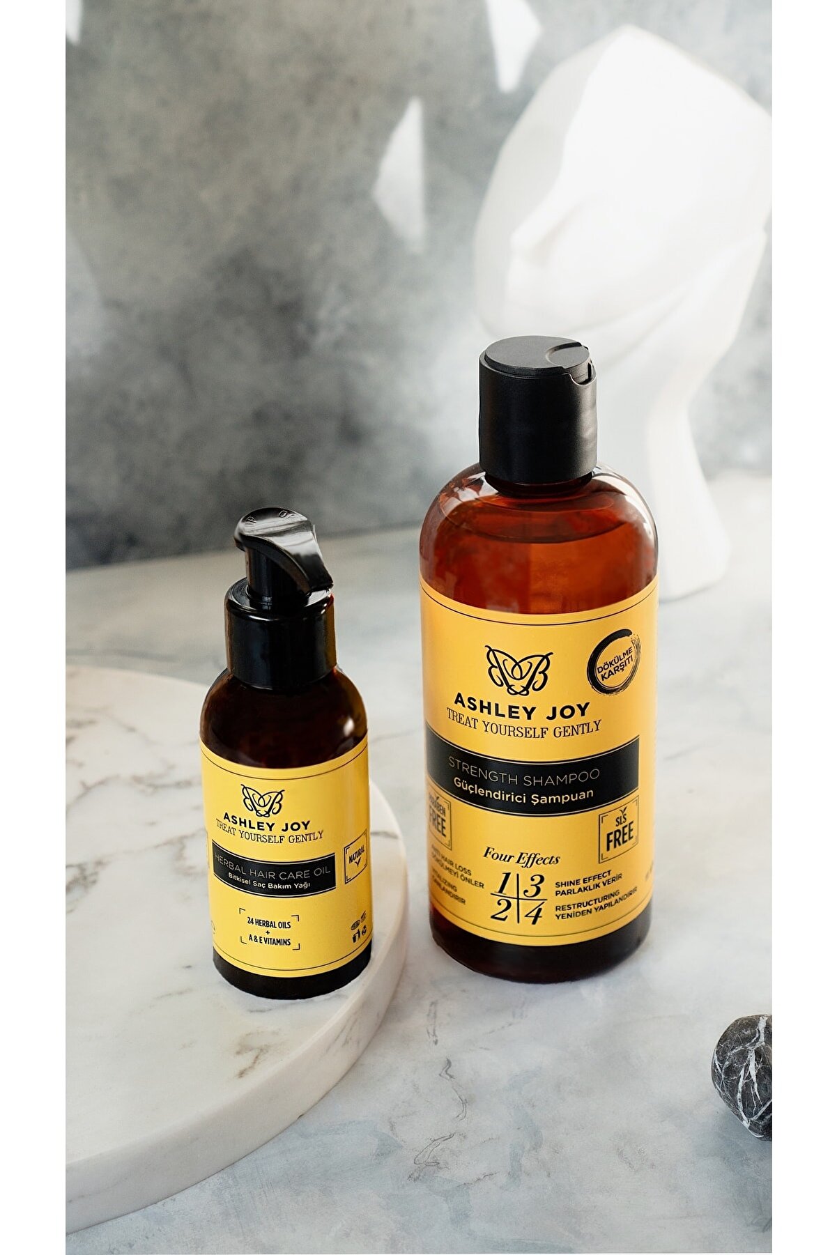 پک شامپو تقویت کننده و روغن مراقبت از مو اشلی جوی Ashley Joy