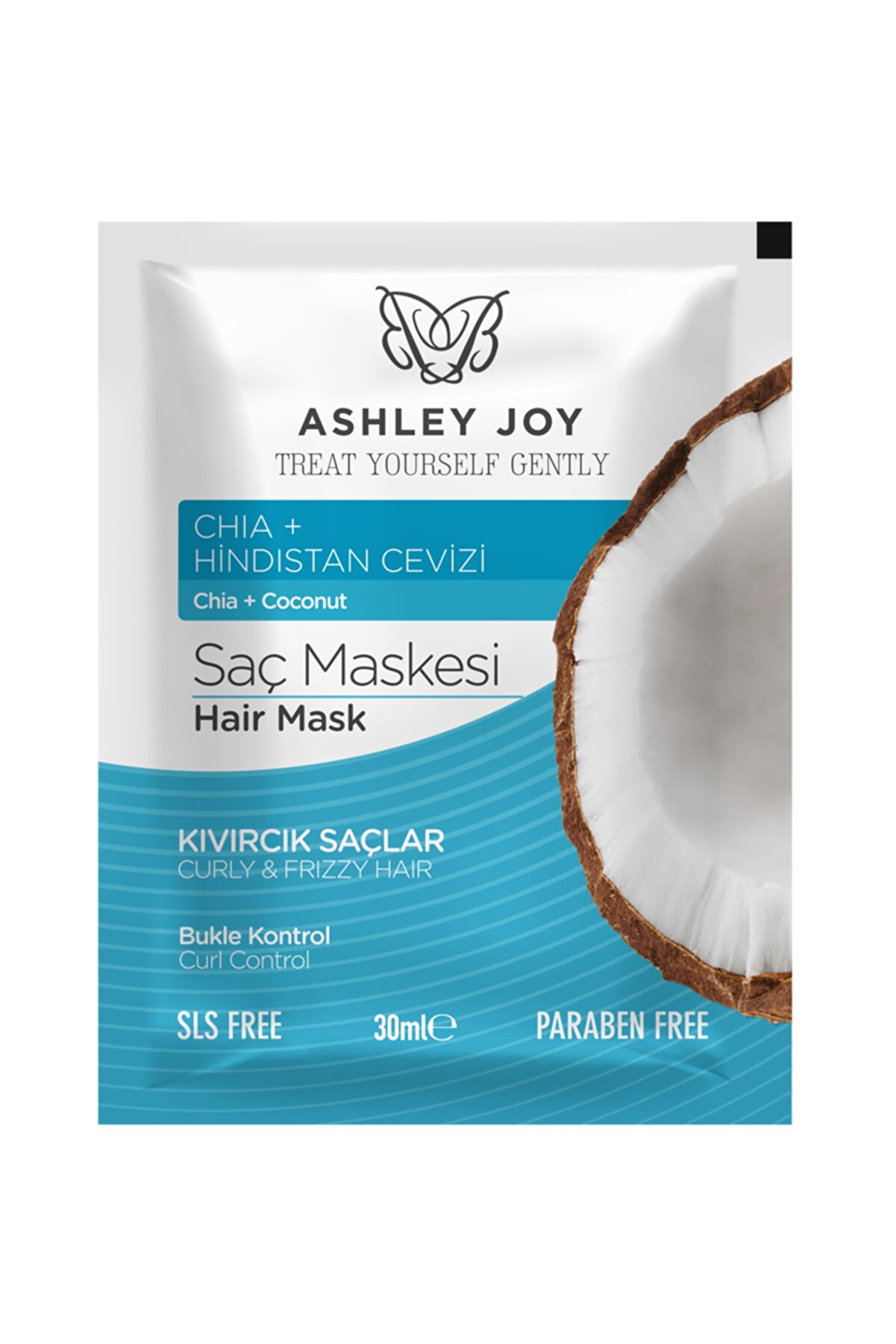 ماسک مو حالت دهنده موهای فر با آبکشی با حجم 30 میل اشلی جوی Ashley Joy