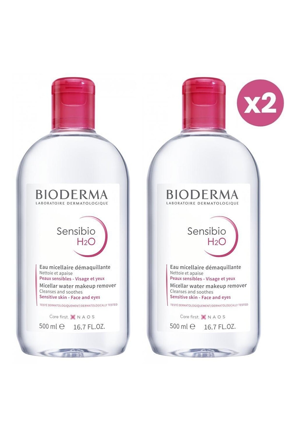 پک 2 عددی محلول پاک کننده آرایش  پوست خشک تا نرمال با حجم 500 میل بایودرما Bioderma