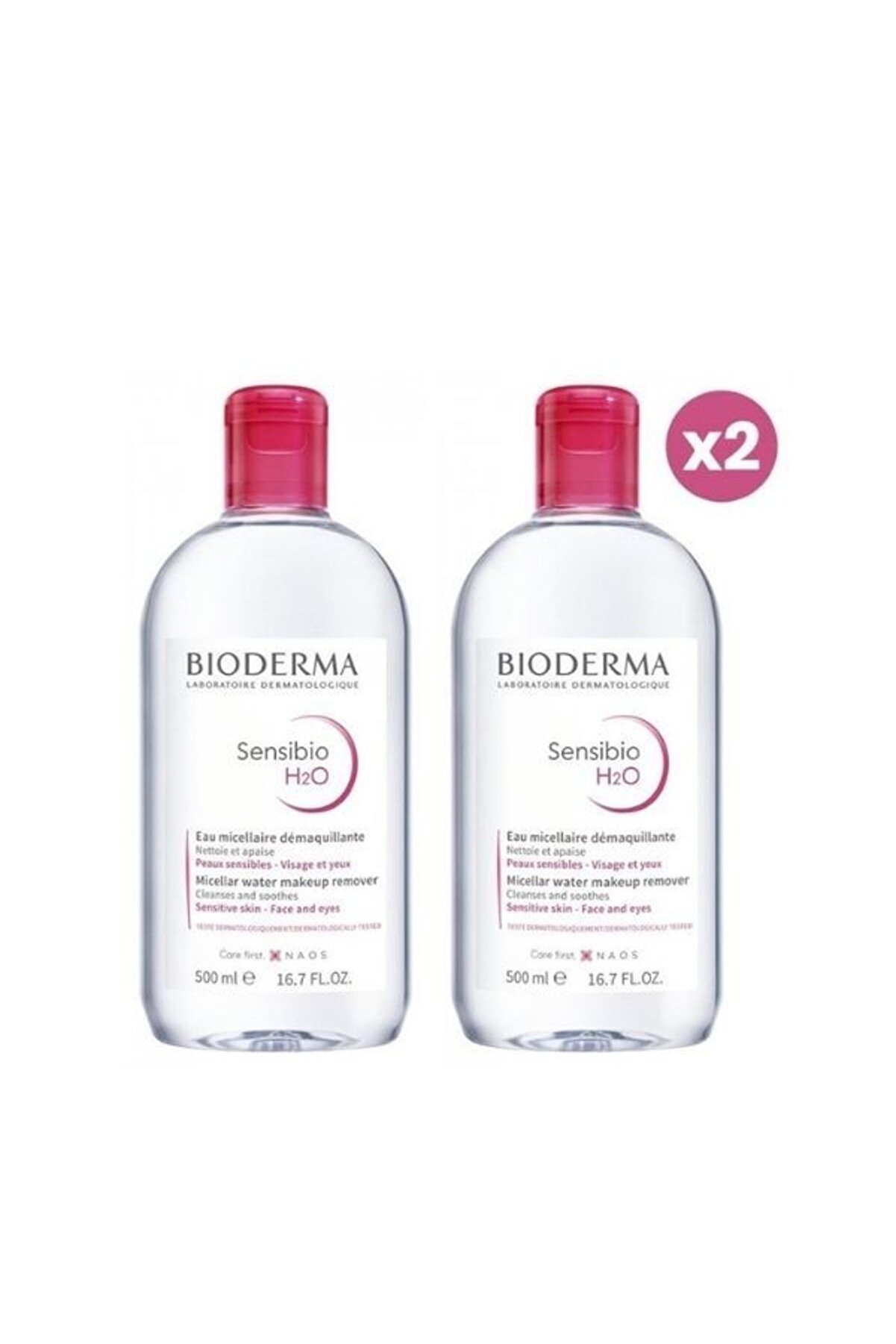 پک 2 عددی محلول پاک کننده آرایش  پوست خشک تا نرمال با حجم 500 میل بایودرما Bioderma