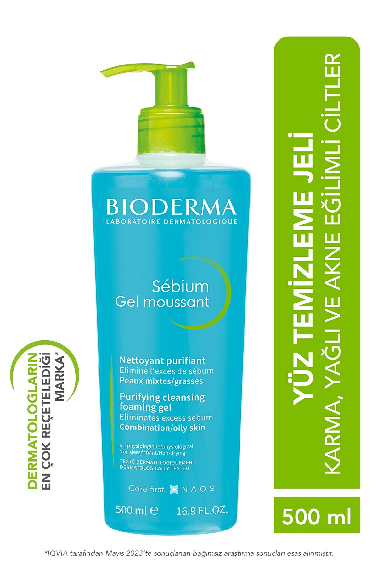 فومینگ ژل شستشو  پوست چرب با حجم 500 میل بایودرما Bioderma