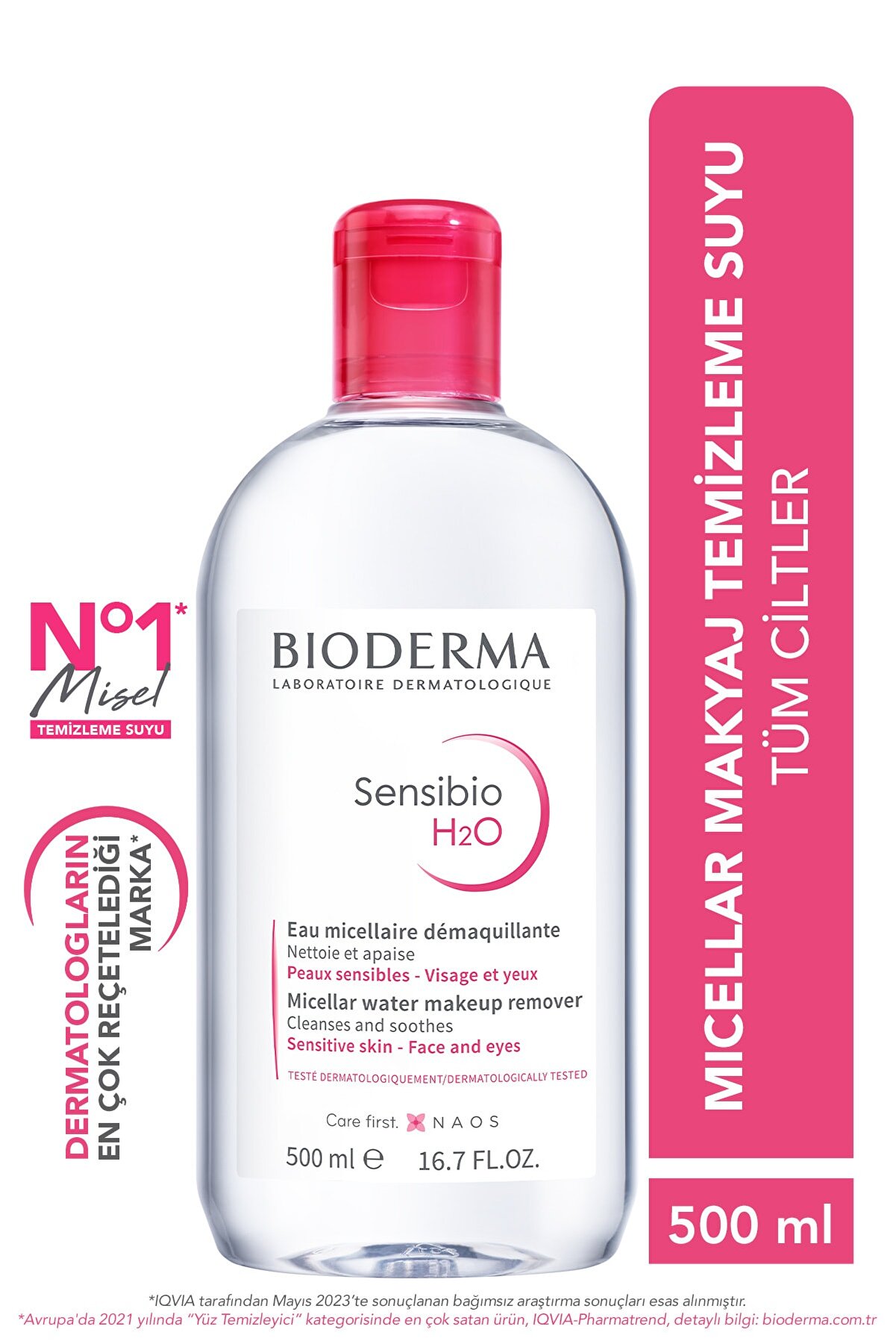 محلول پاک کننده آرایش پوست خشک تا نرمال با حجم 500 میل بایودرما Bioderma