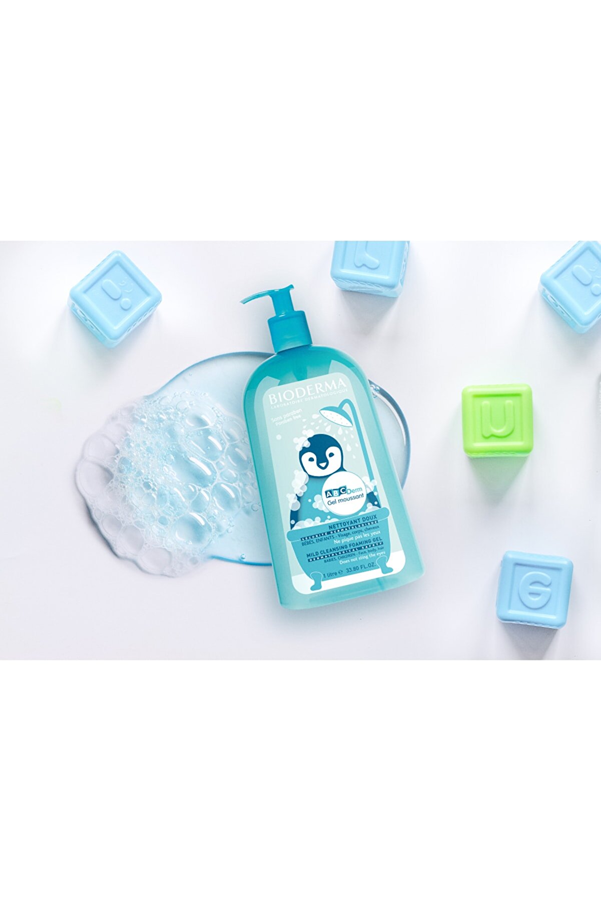 پاک کننده ملایم صورت، بدن و مو کودکان مدل  ABCDerm با حجم 1 لیتری بایودرما Bioderma