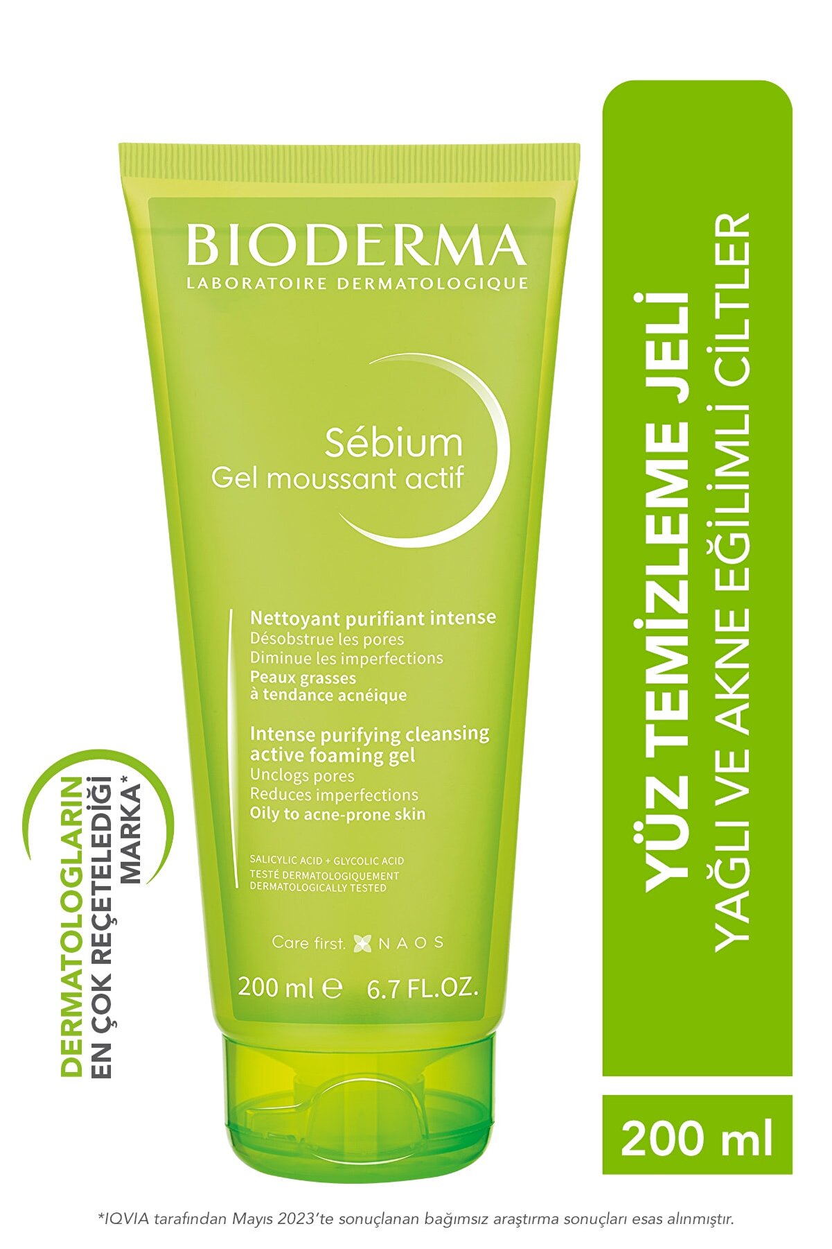 فومینگ ژل شستشو پوست چرب مدل موسانت اکتیو با حجم  ۲۰۰ میل بایودرما Bioderma