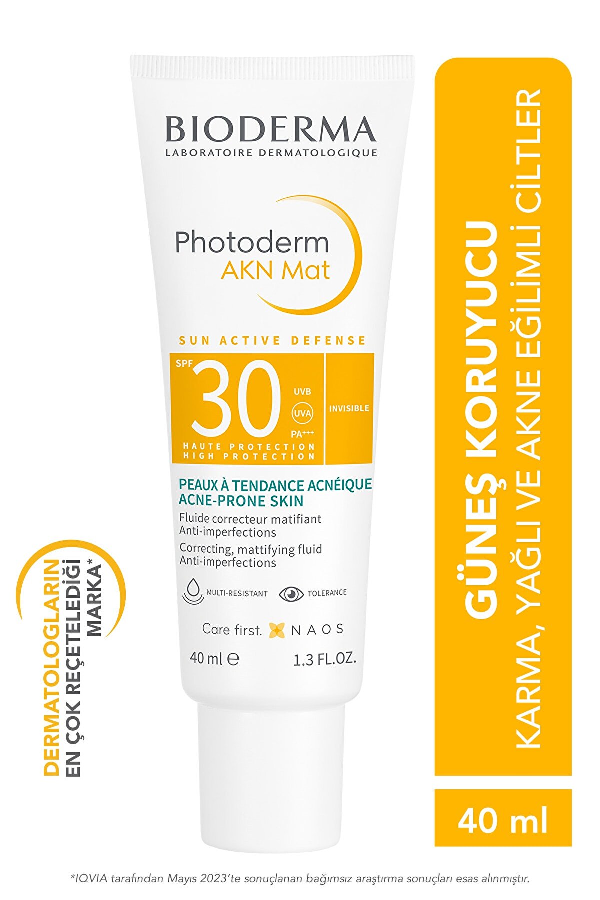 کرم ضد آفتاب مات پوست چرب مدل Photoderm Akn Mat با SPF+30 با حجم 40 میل بایودرما Bioderma