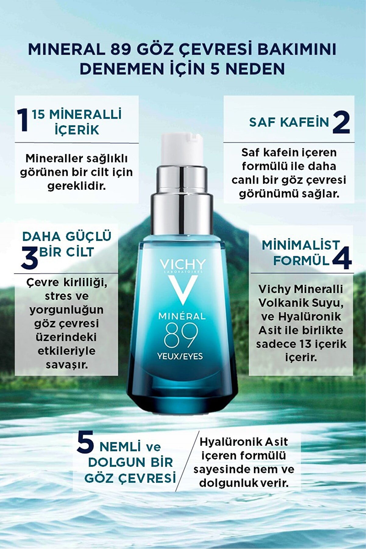 ژل کرم دور چشم Vichy Mineral 89 حجم 15 میلی لیتر ویشی Vichy