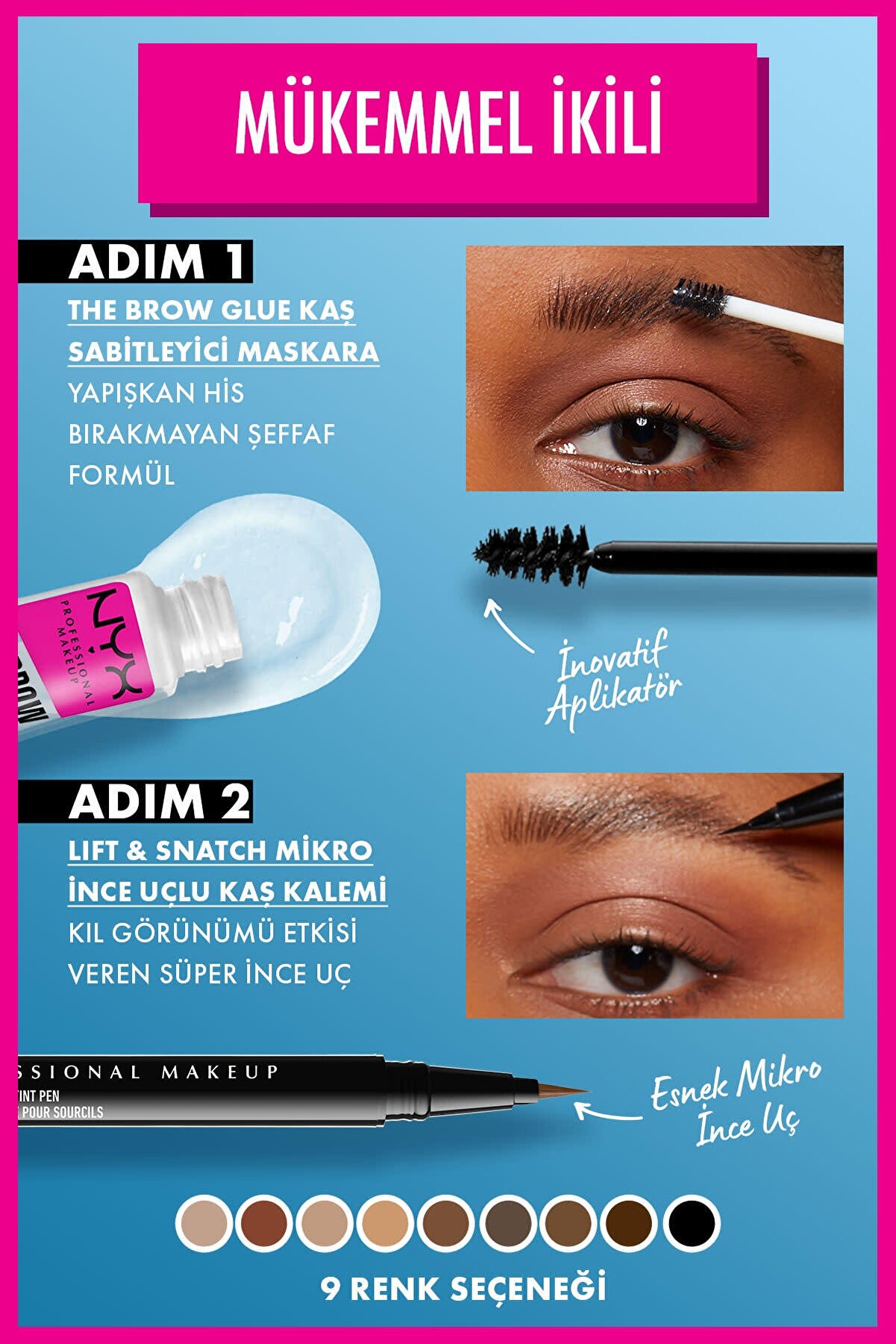 چسب ابرو شفاف The Brow Glue Instant Brow Styler حجم 5 میل نیکس NYX