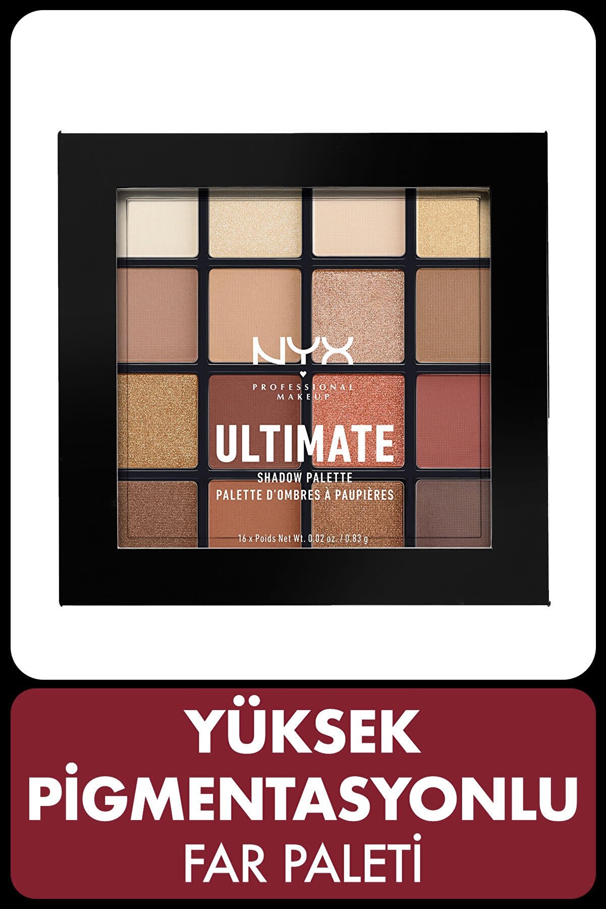 پالت سایه چشم Ultimate Shadow Pallette مدل Warm Neutrals حجم 0.83 میل نیکس NYX