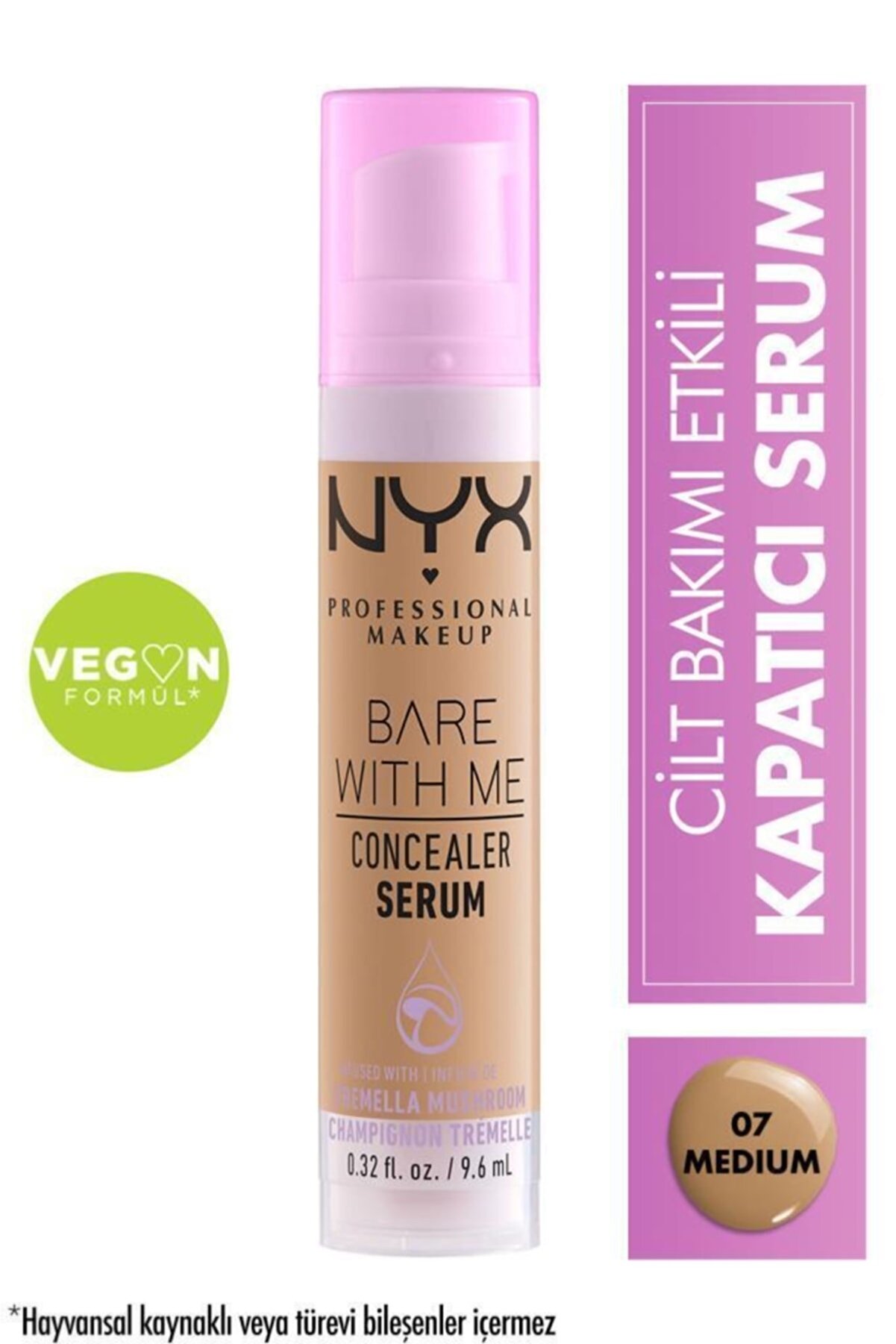 سرم کانسیلر BARE WITH ME CONCEALER SERUM رنگ 07 Medium حجم 9.6 میل نیکس NYX