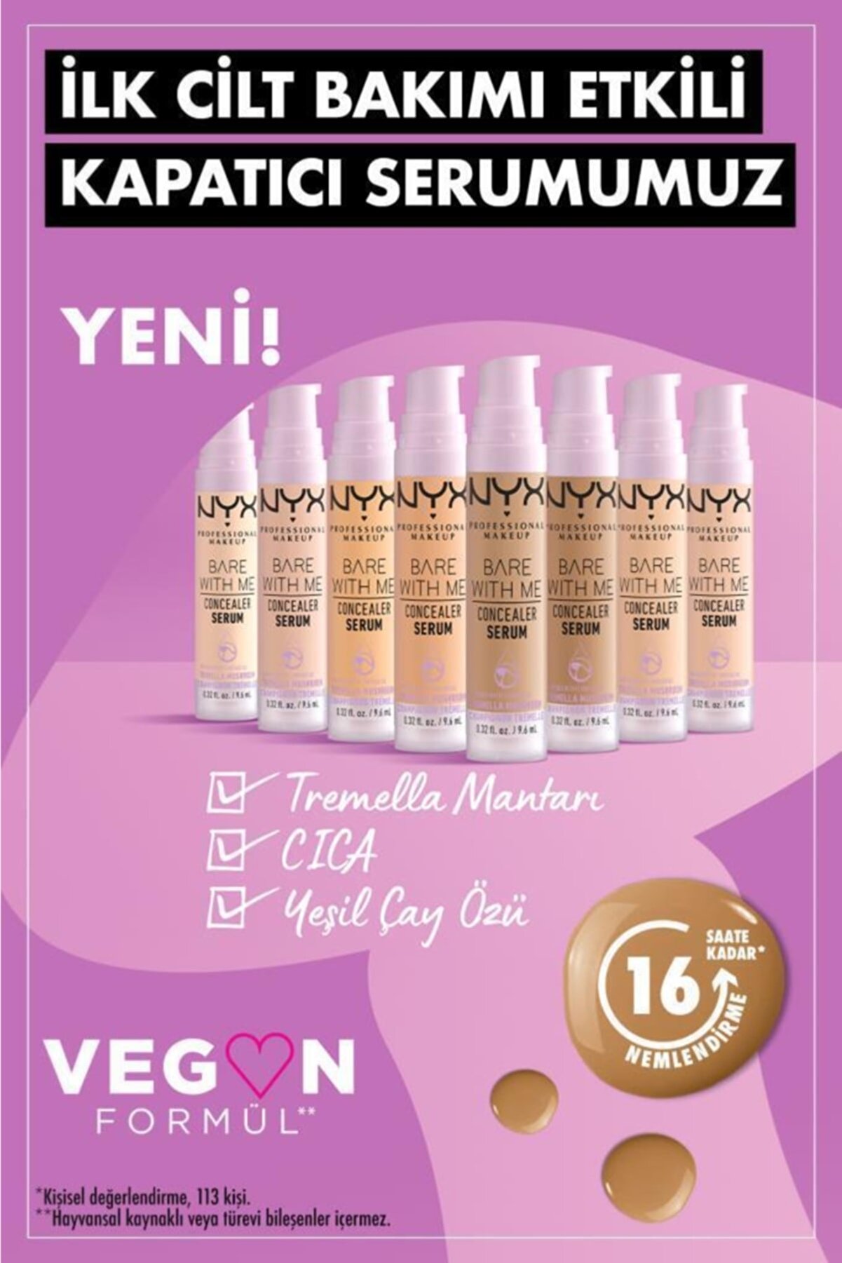 سرم کانسیلر BARE WITH ME CONCEALER SERUM رنگ 07 Medium حجم 9.6 میل نیکس NYX
