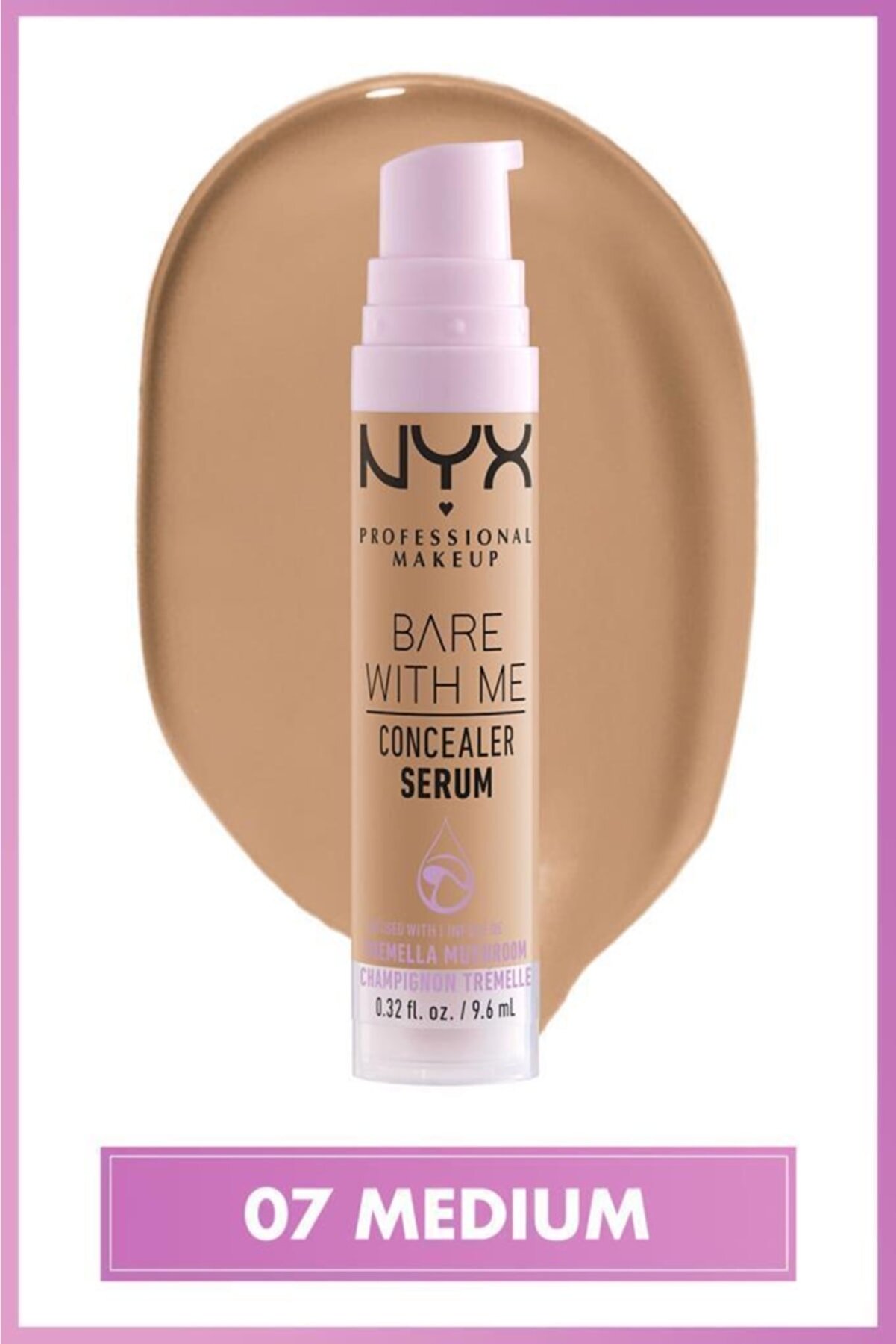 سرم کانسیلر BARE WITH ME CONCEALER SERUM رنگ 07 Medium حجم 9.6 میل نیکس NYX