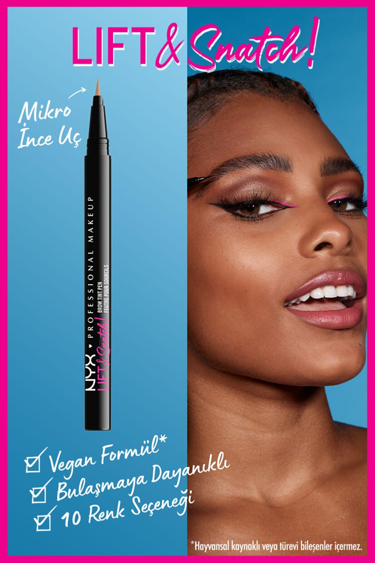 قلم هاشور ابرو Lift &amp; Snatch Eyebrow Tint Pen رنگ 07-Brunette حجم 1 میل نیکس NYX