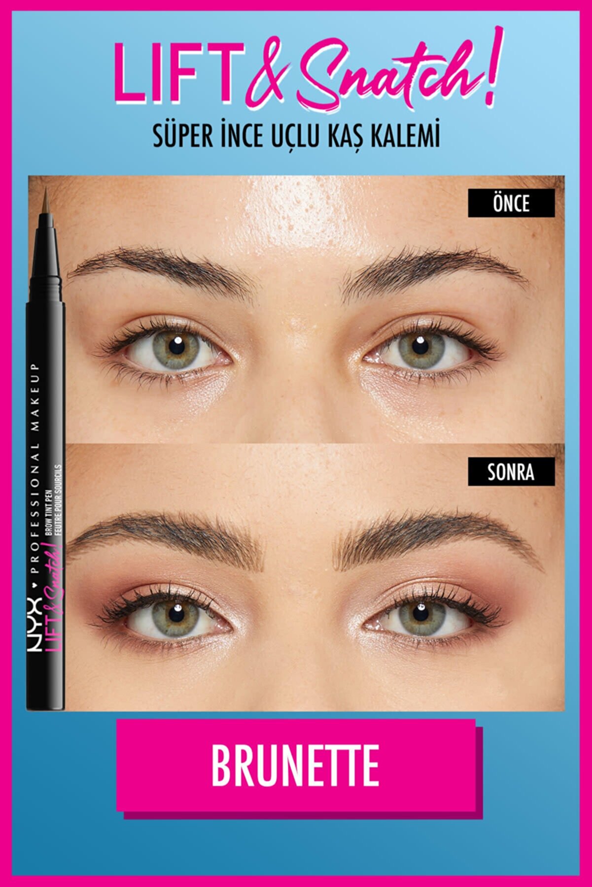 قلم هاشور ابرو Lift &amp; Snatch Eyebrow Tint Pen رنگ 07-Brunette حجم 1 میل نیکس NYX