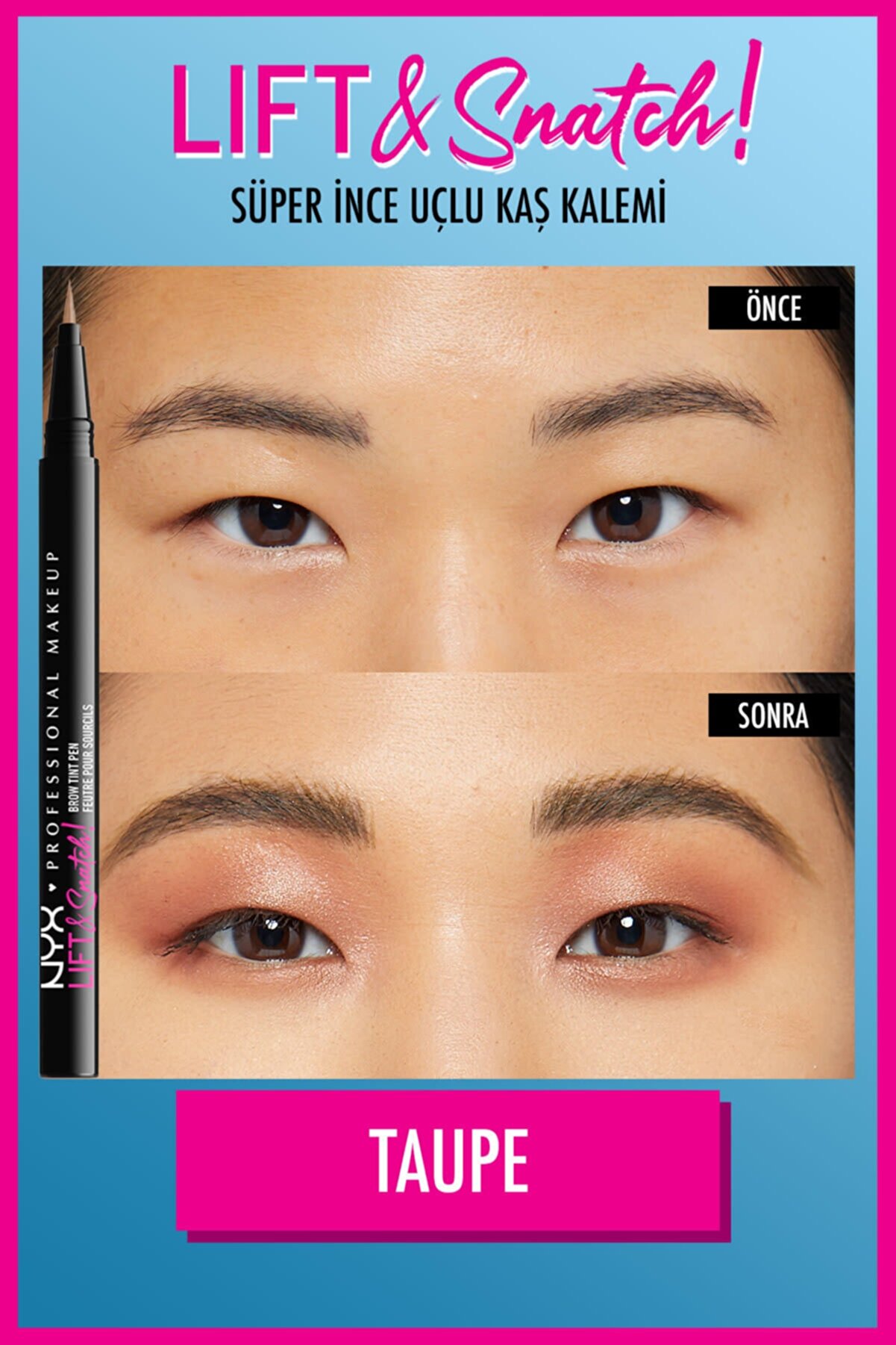 قلم هاشور ابرو Lift &amp; Snatch Eyebrow Tint Pen رنگ 03-Taupe حجم 1 میل نیکس NYX