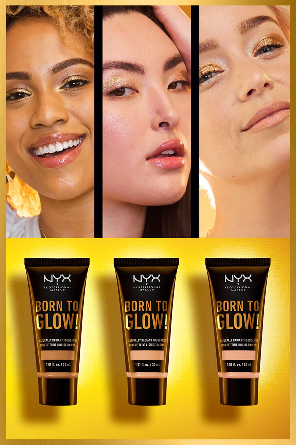 کرم پودر Born To Glow! Naturally Radiant Foundation رنگ  حجم 30 میل نیکس NYX