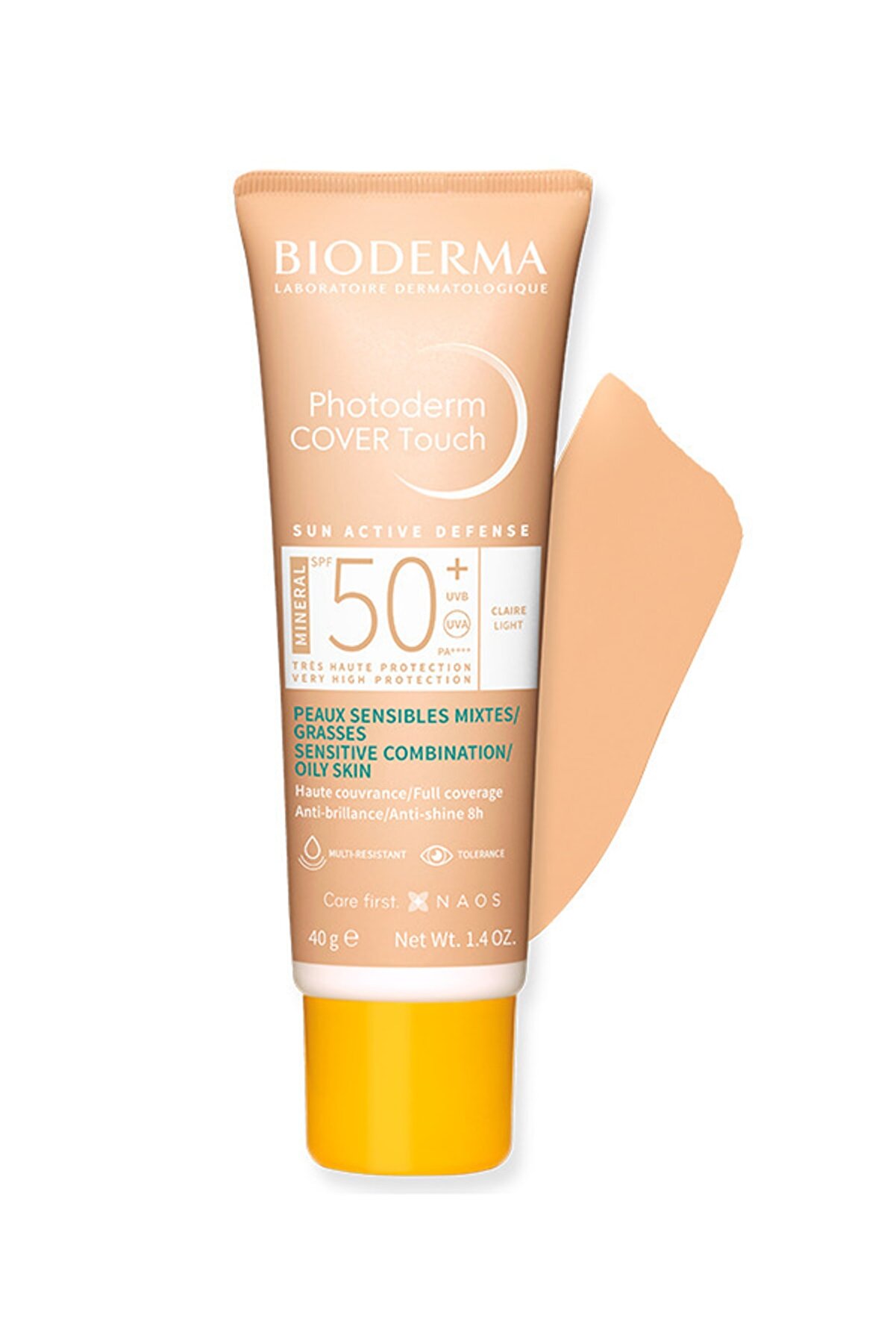 کرم ضد آفتاب مدل  Photoderm Cover Touch با SPF+50 رنگ بژ روشن با حجم 40 میل بایودرما Bioderma