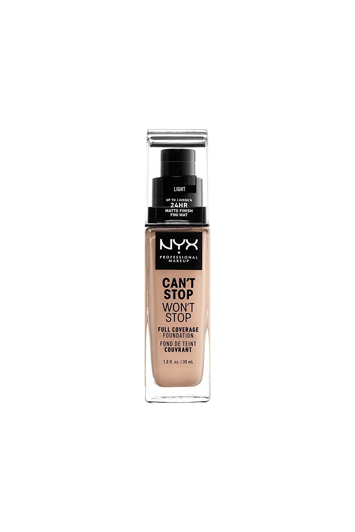 کرم پودر پوشش کامل Can't Stop Won't Stop Full Coverage مدل Light حجم 30 میل نیکس NYX