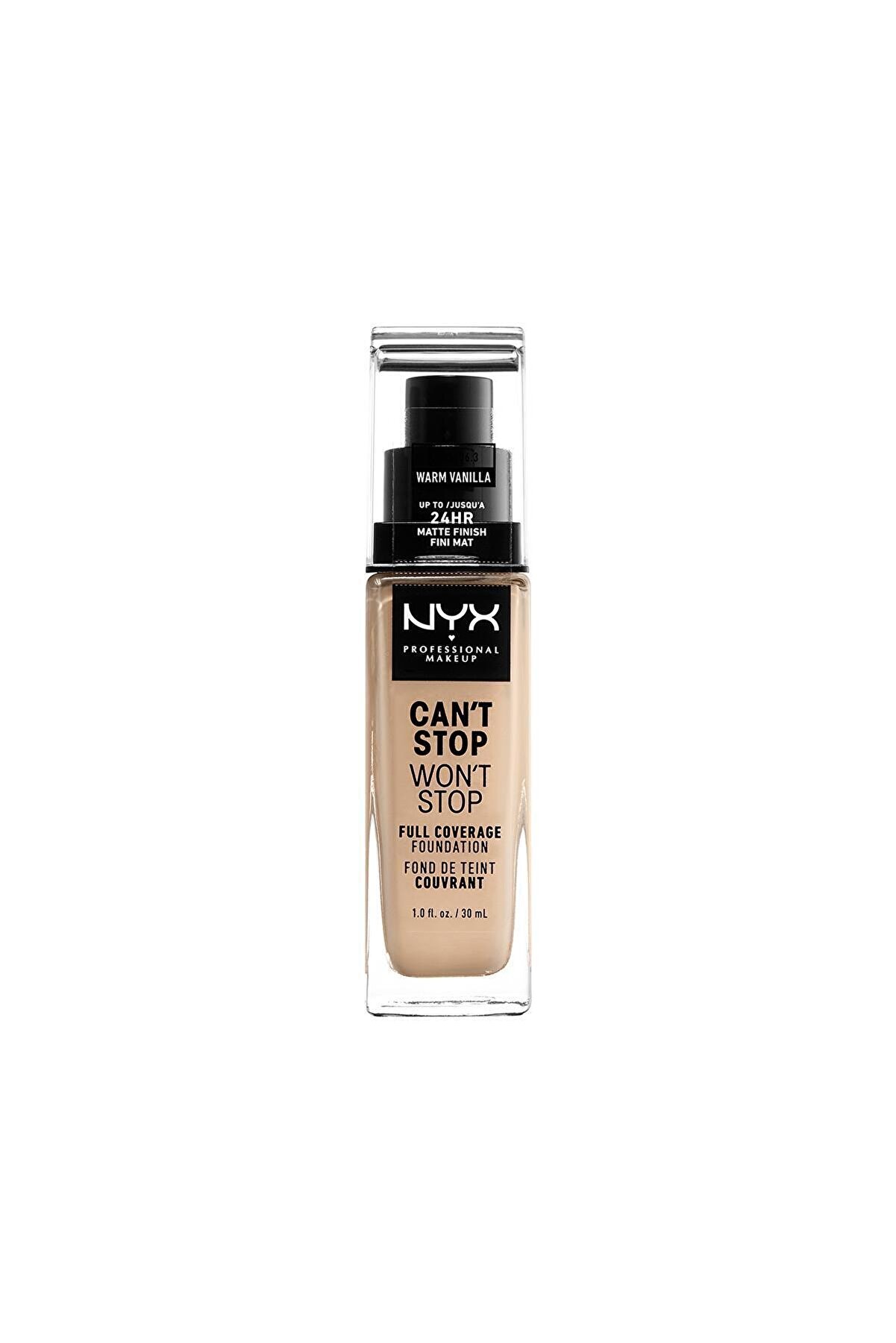 کرم پودر پوشش کامل Can't Stop Won't Stop Full Coverage مدل Warm Vanilla حجم 30 میل نیکس NYX