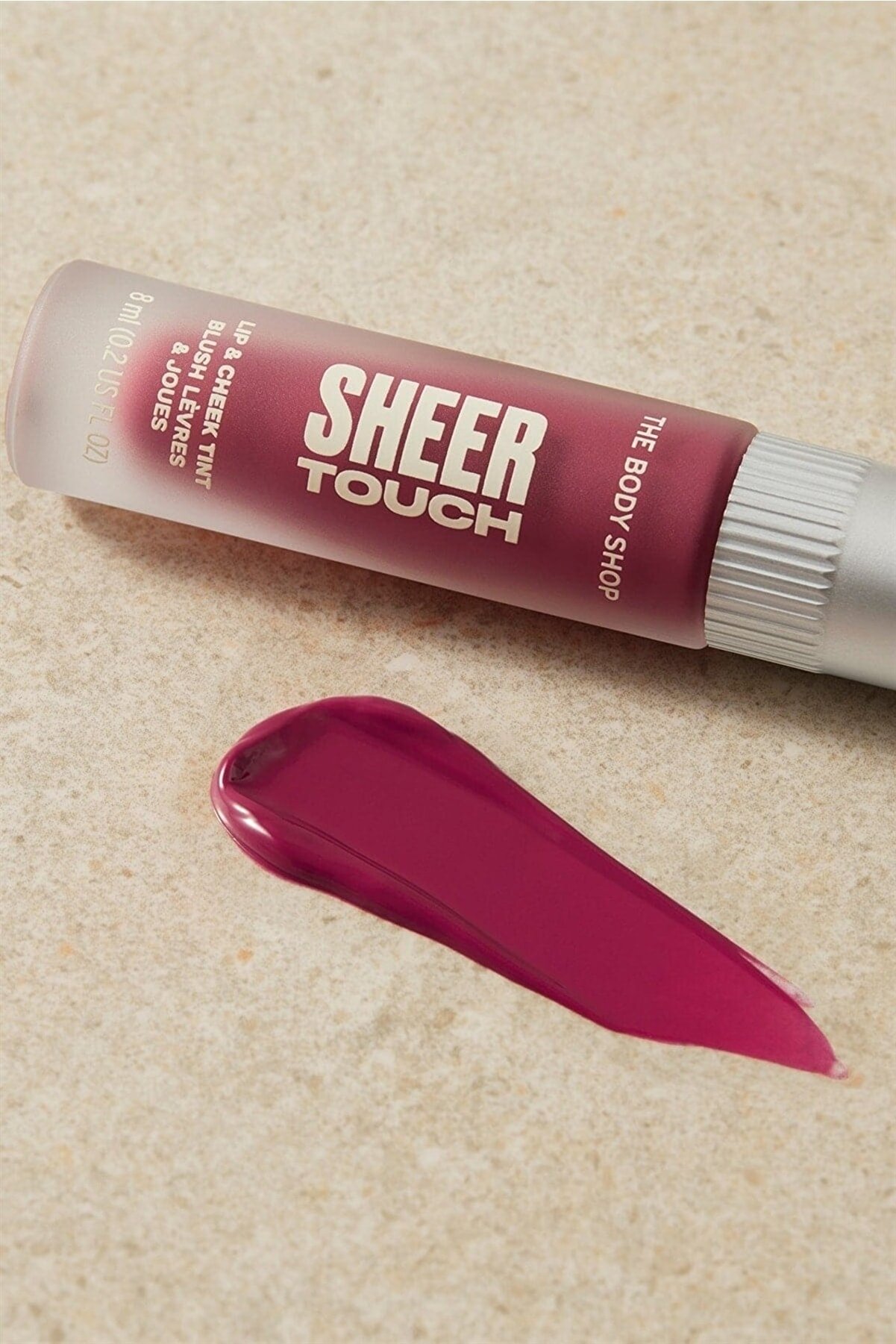 تینت کرمی لب و گونه رنگ سرخابی با حجم 8 میلی لیتری بادی شاپ The body shop
