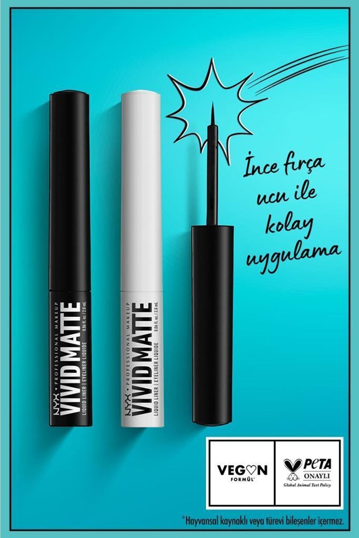 خط چشم مایع مات مدل Vivid Matte رنگ سفید نیکس NYX