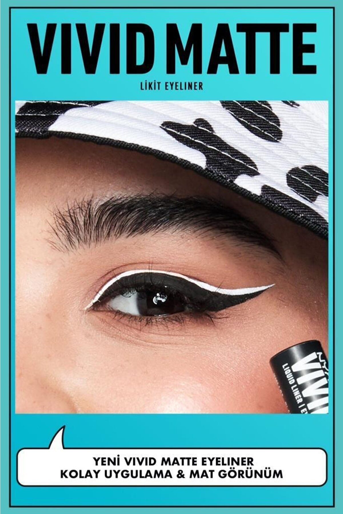 خط چشم مایع مات مدل Vivid Matte رنگ سفید نیکس NYX