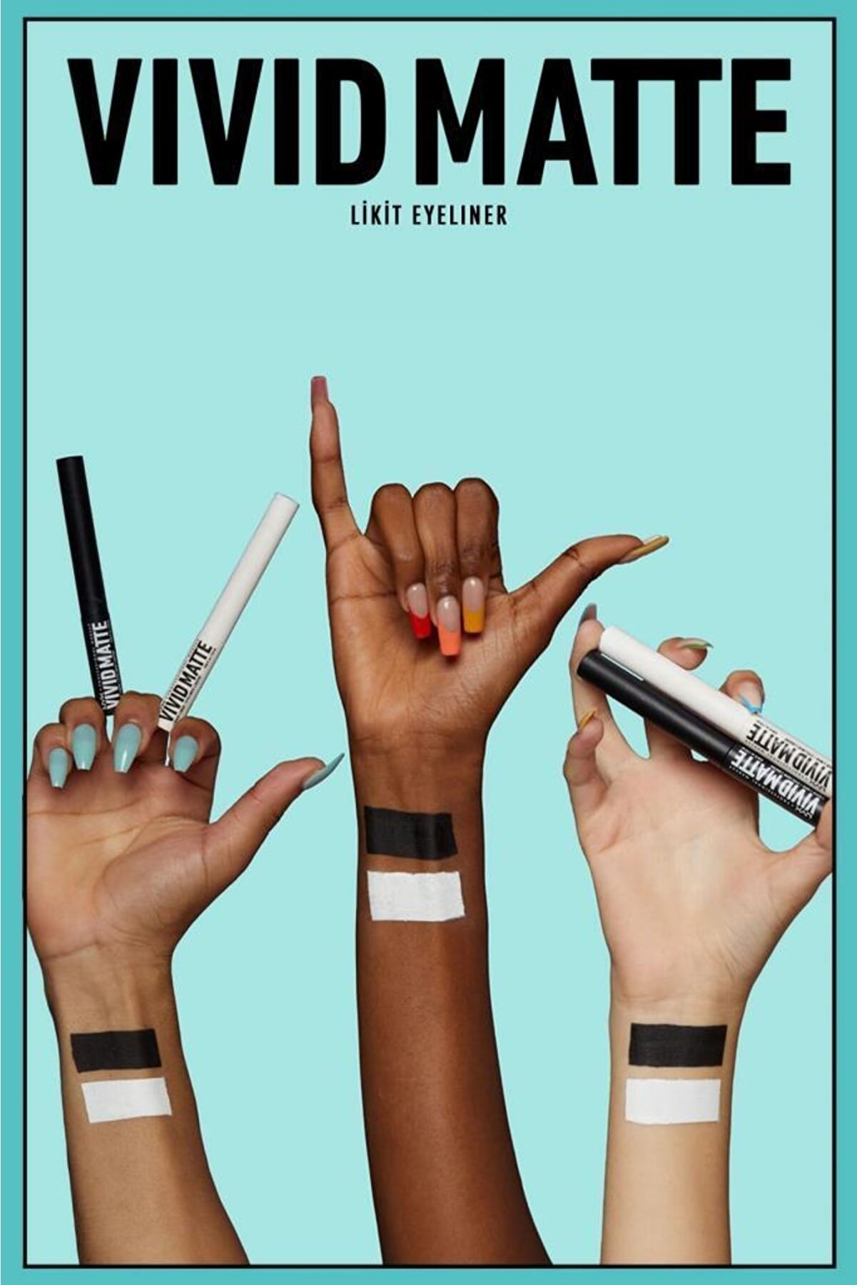 خط چشم مایع مات مدل Vivid Matte رنگ سفید نیکس NYX