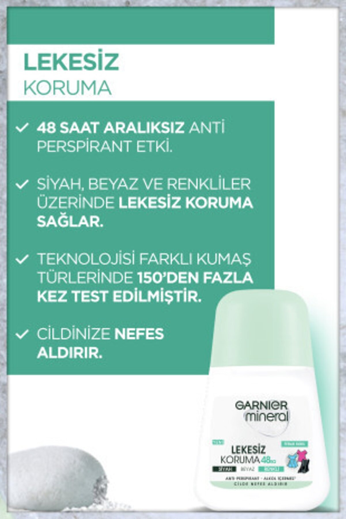 دئودورانت رول محافظ لباس بدون لکه معدنی 100میل گارنیر Garnier