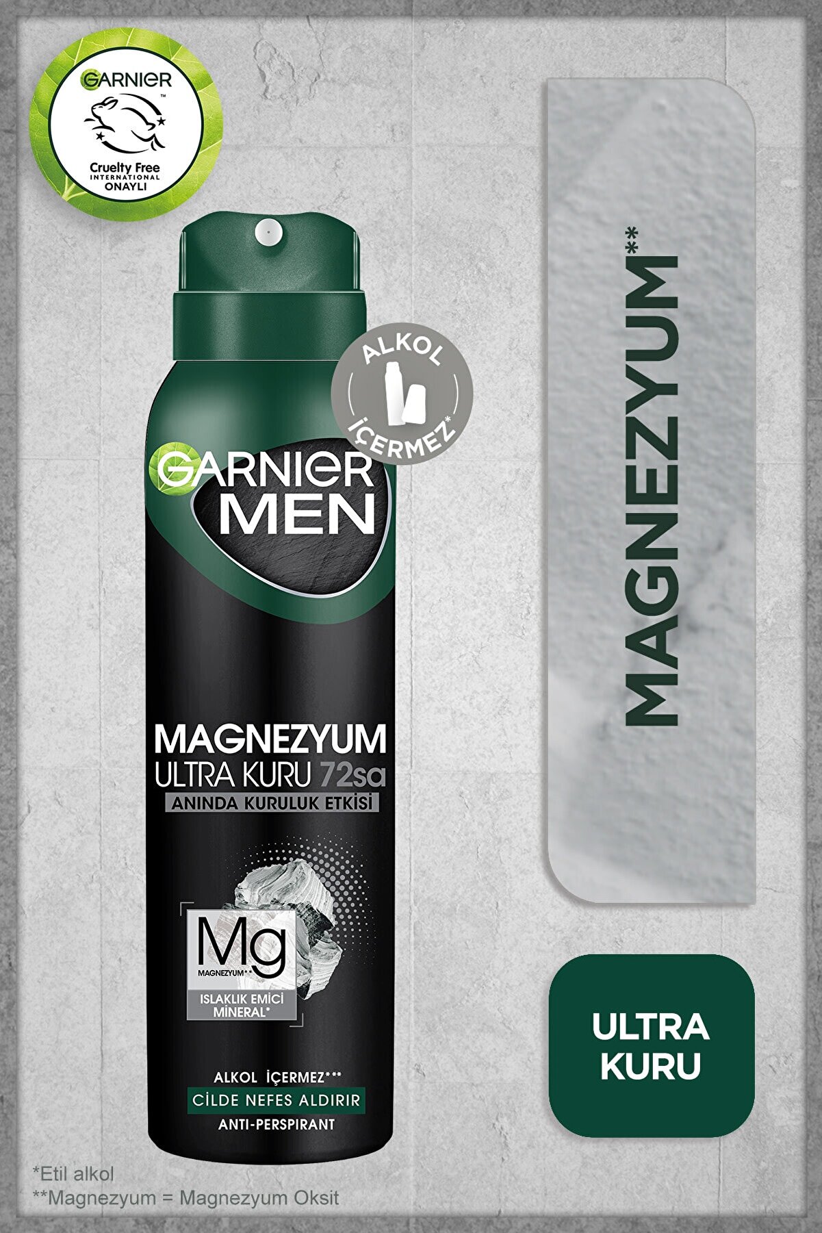 دئودورانت اسپری منیزیم فوق العاده خشک مردانه 150میل گارنیر Garnier