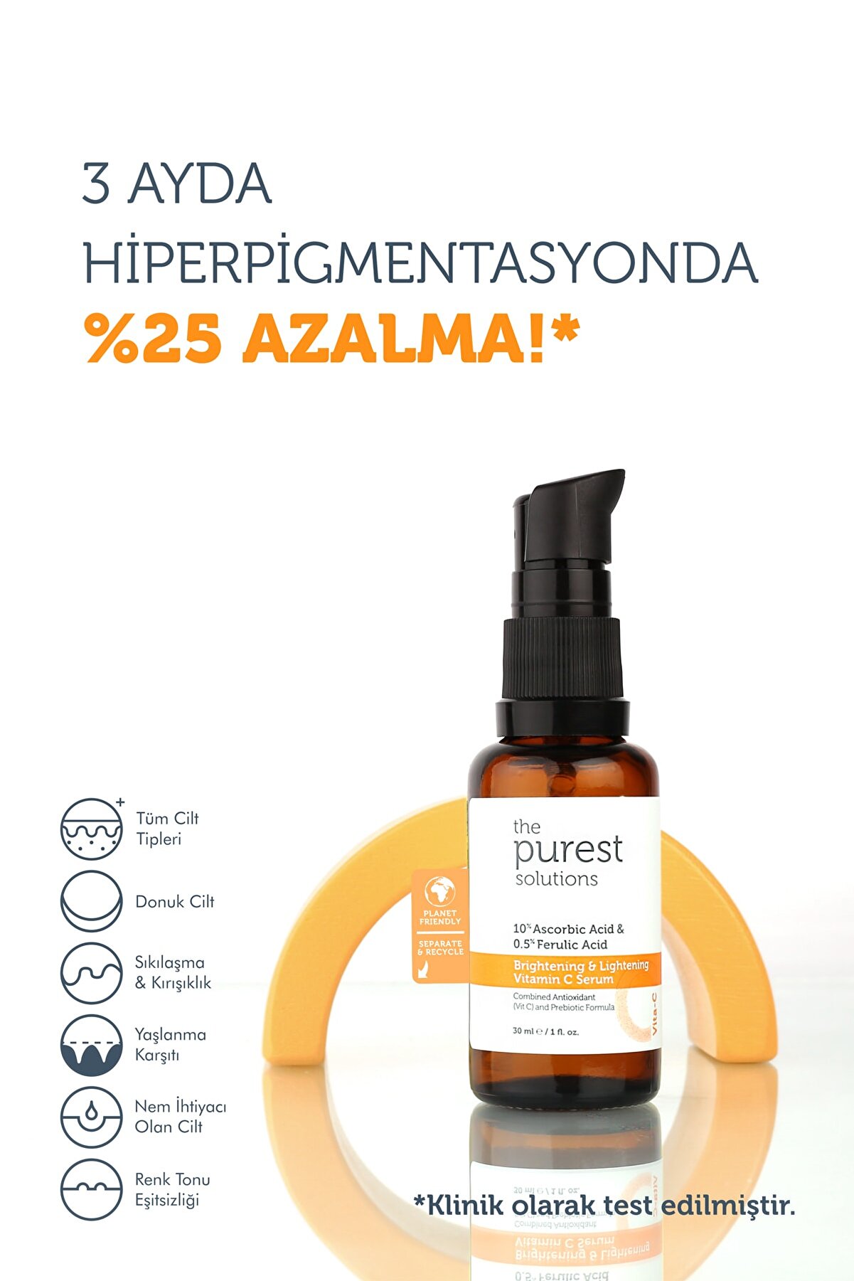 سرم مراقبتی روشن کننده و یکسان کننده پوست تن سی ویت 30 میلی لیتر پیورست سولوشن The Purest Solutions