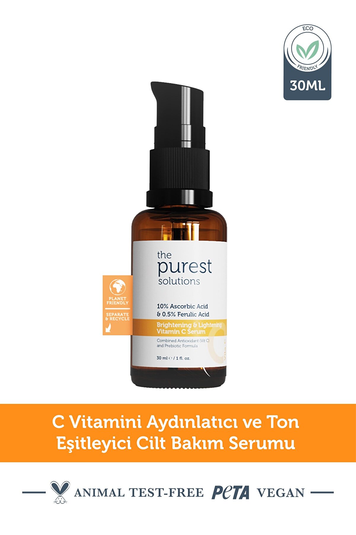 سرم مراقبتی روشن کننده و یکسان کننده پوست تن سی ویت 30 میلی لیتر پیورست سولوشن The Purest Solutions