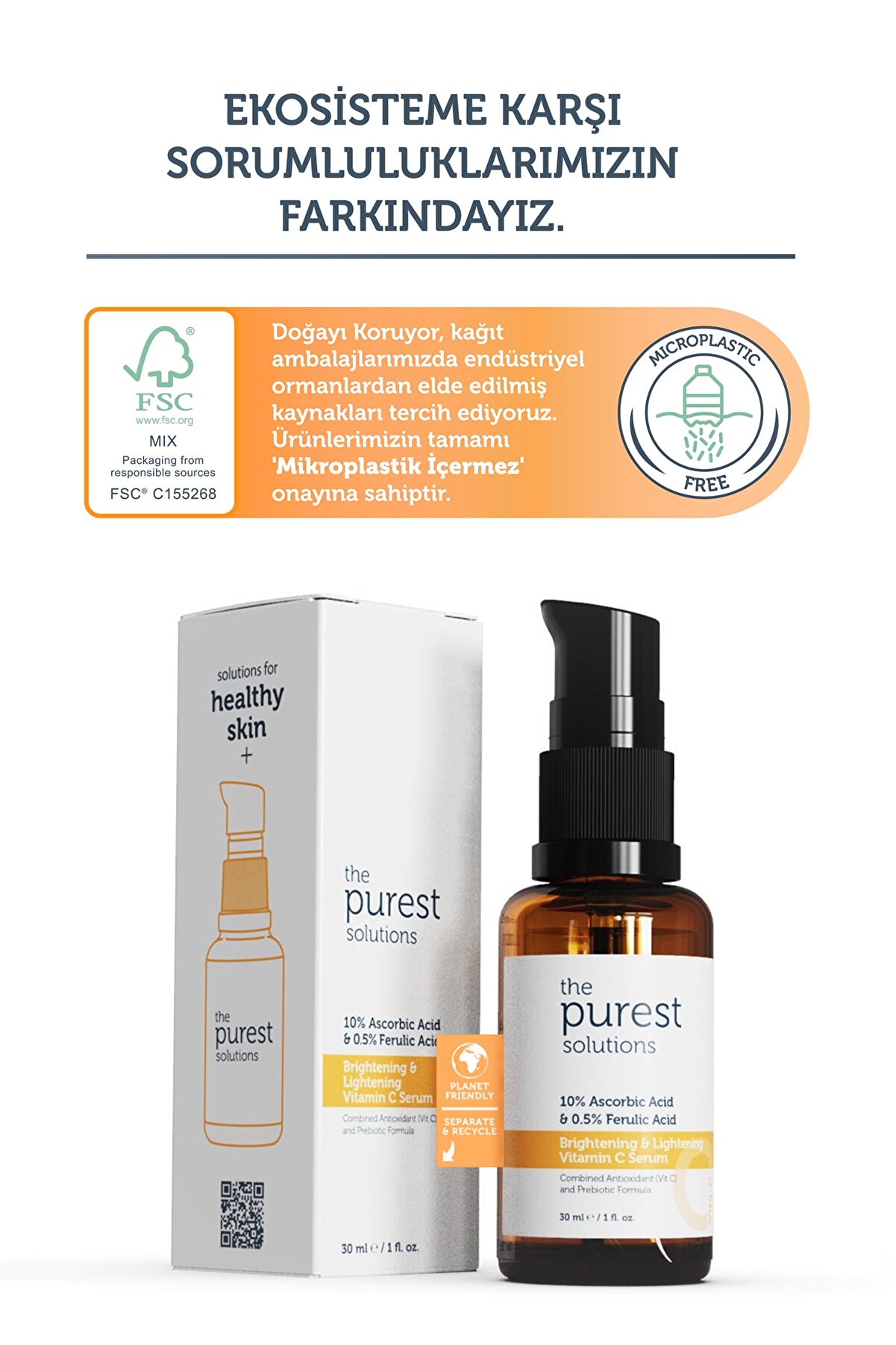 سرم مراقبتی روشن کننده و یکسان کننده پوست تن سی ویت 30 میلی لیتر پیورست سولوشن The Purest Solutions