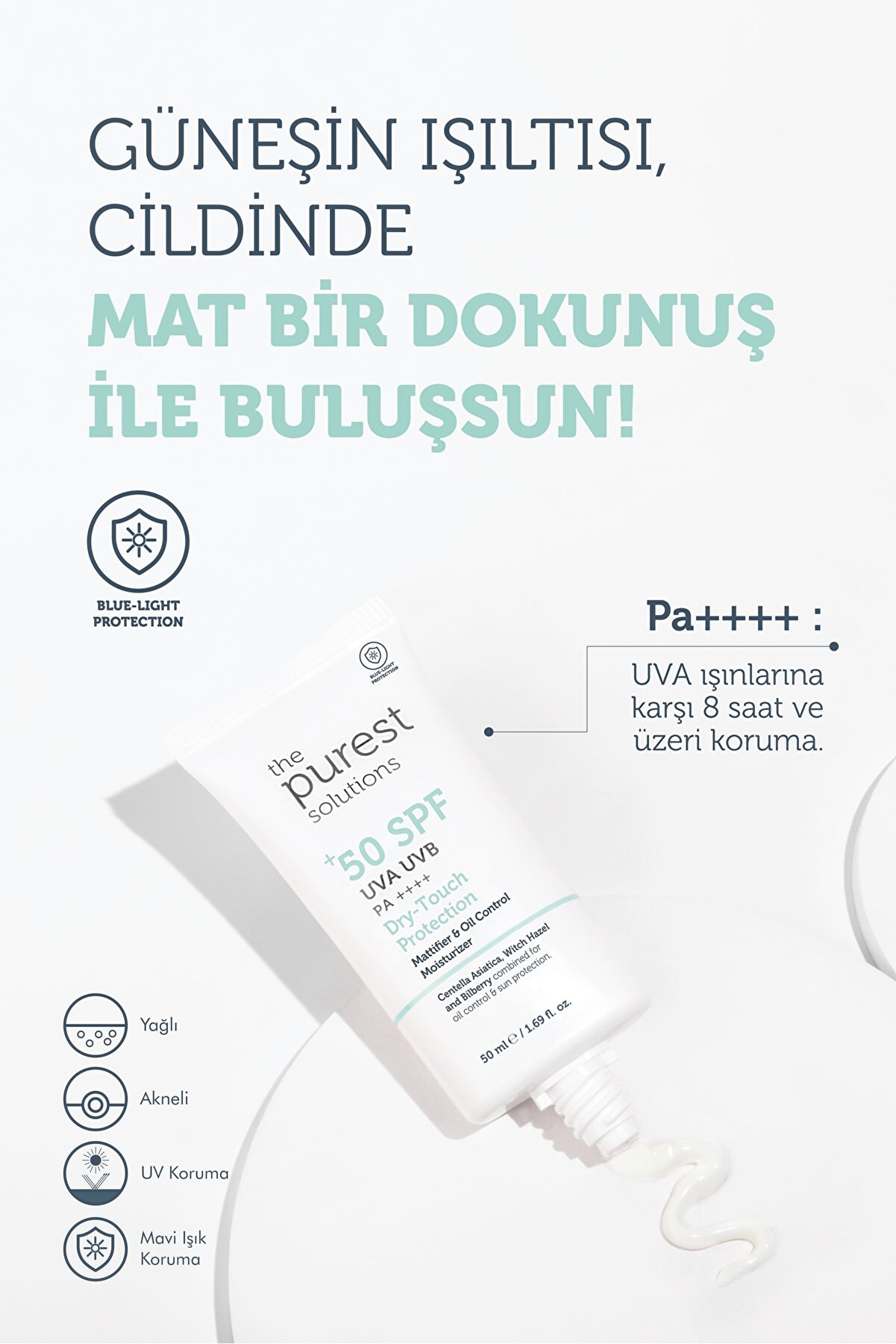 کرم ضد آفتاب مات کننده پوست های چرب و مختلط حجم 50 میلی لیتر پیورست سولوشن The Purest Solutions
