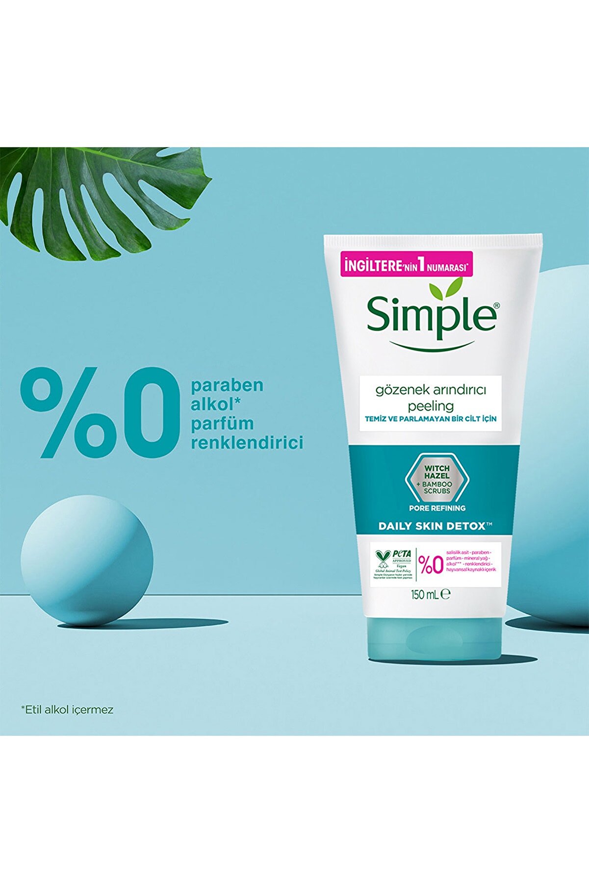 لایه برداری روزانه برای پوستی تمیز و بدون لک حجم 150 میلی لیتر سیمپل Simple