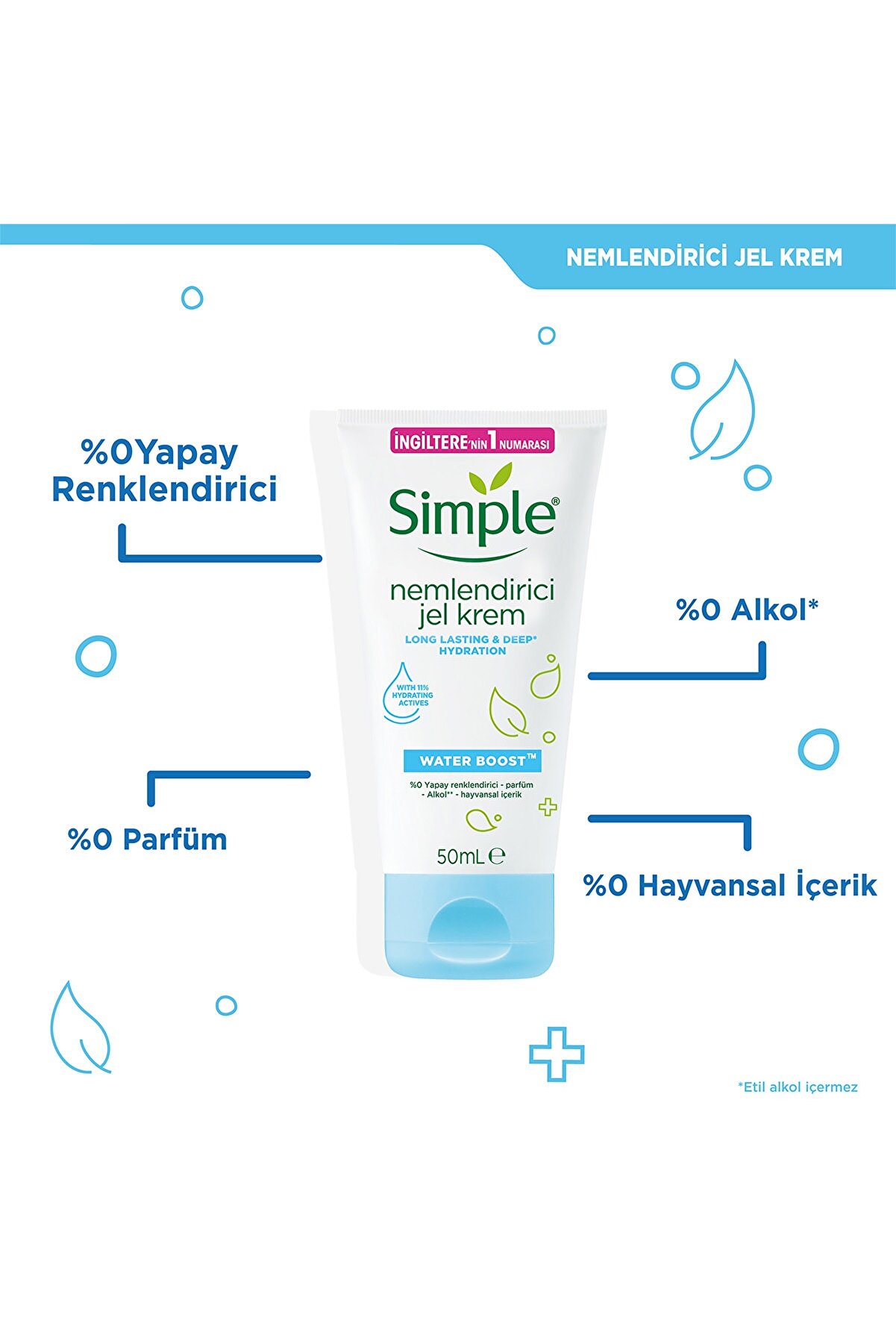 کرم ژل مرطوب کننده واتر بوست حجم 50 میلی لیتر سیمپل Simple