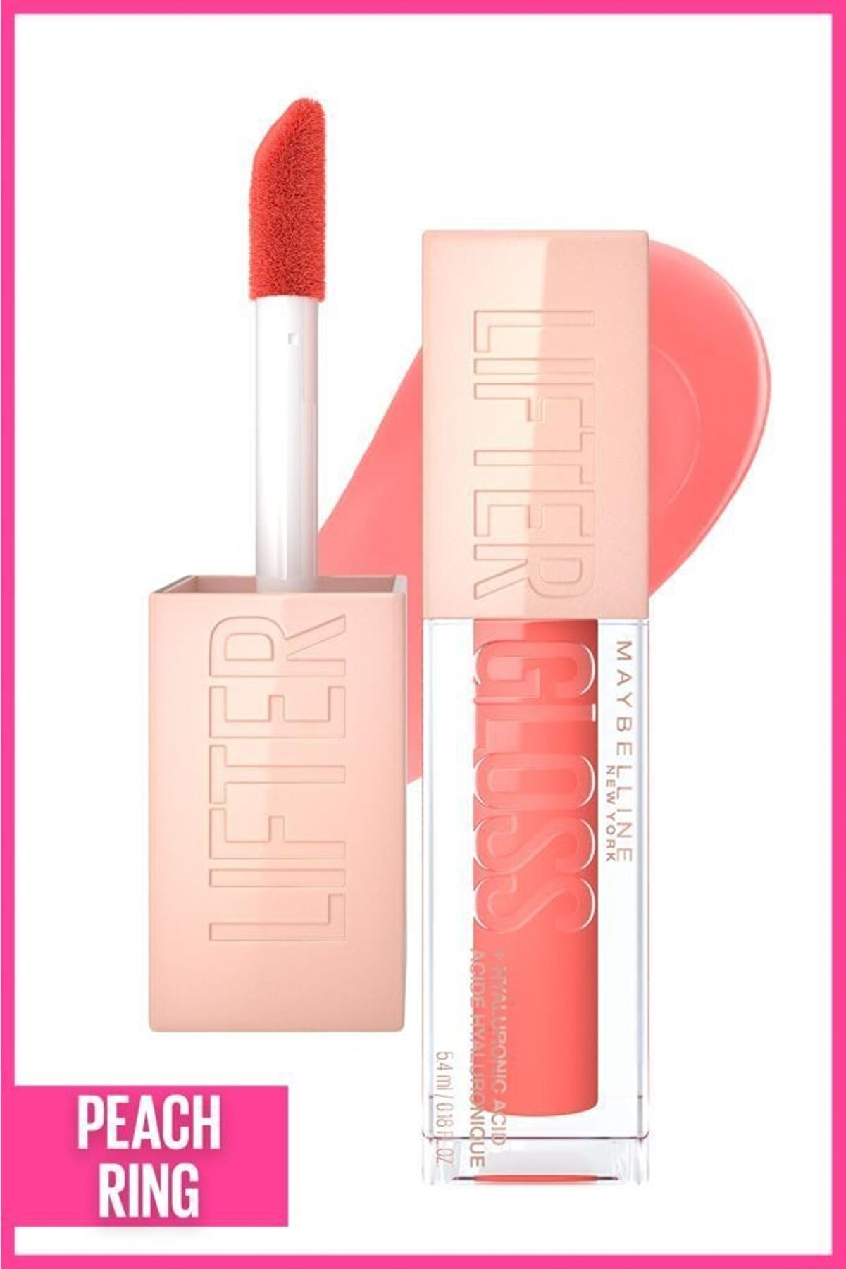 ریمل براق کننده لب با هیالورونیک اسید - 22 Peach Ring میبلین Maybelline