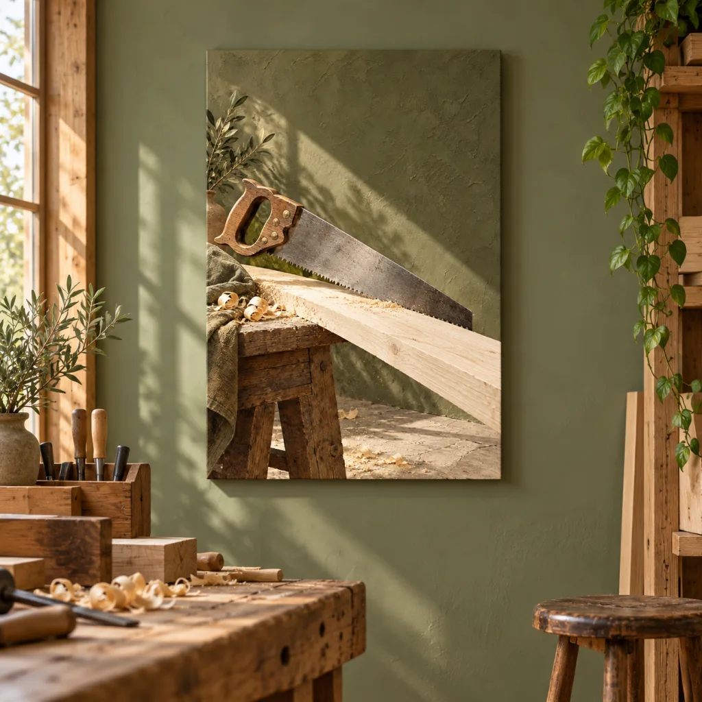 تابلو نجاری لبه اره با سبک گچ و نقش فرورفته کد ۲۱۷۳۶